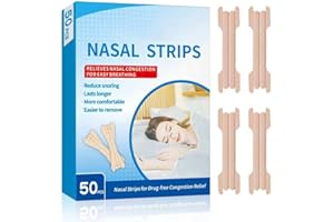MRKAYLL Nasal Strips for Snoring Relief & Nasal Congestion - Nose Strips to Improve Breathing, Reduce Snoring & Clear Airways, Comfortable Fit for Better Sleep，Sensitive Skin Safe (50 pcs) -- baby blue