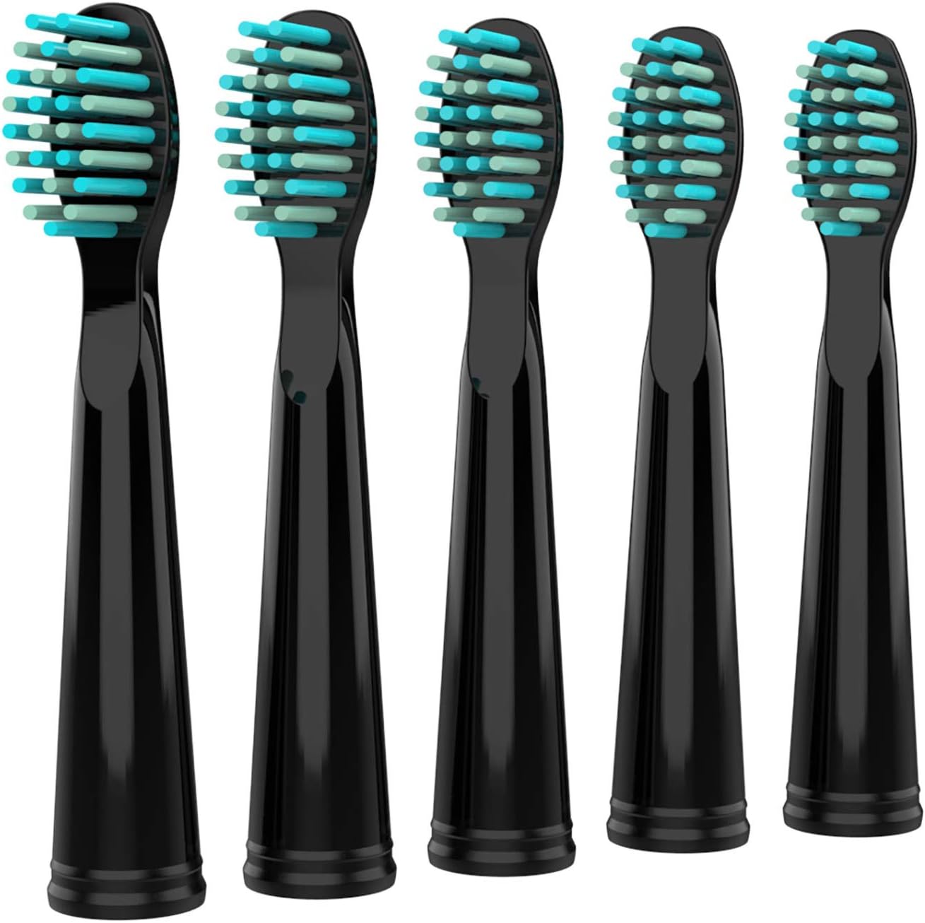 Electric Toothbrush Replacement Heads, Replacement Brush Heads Compatible with Teeteck Sonic Electric Toothbrush for Adults, Gum Health, Health-White, Easy Clean, Black