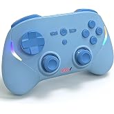 Wireless Gaming Controller for Android/iPhone/iPad/iOS/Tablet/Windows PC/Switch 2, Bluetooth Mobile Phone Gamepad with Hall Joysticks/Hall Triggers/RGB Lights/Vibration/Six-Axis Gyro/Xbox Cloud Game