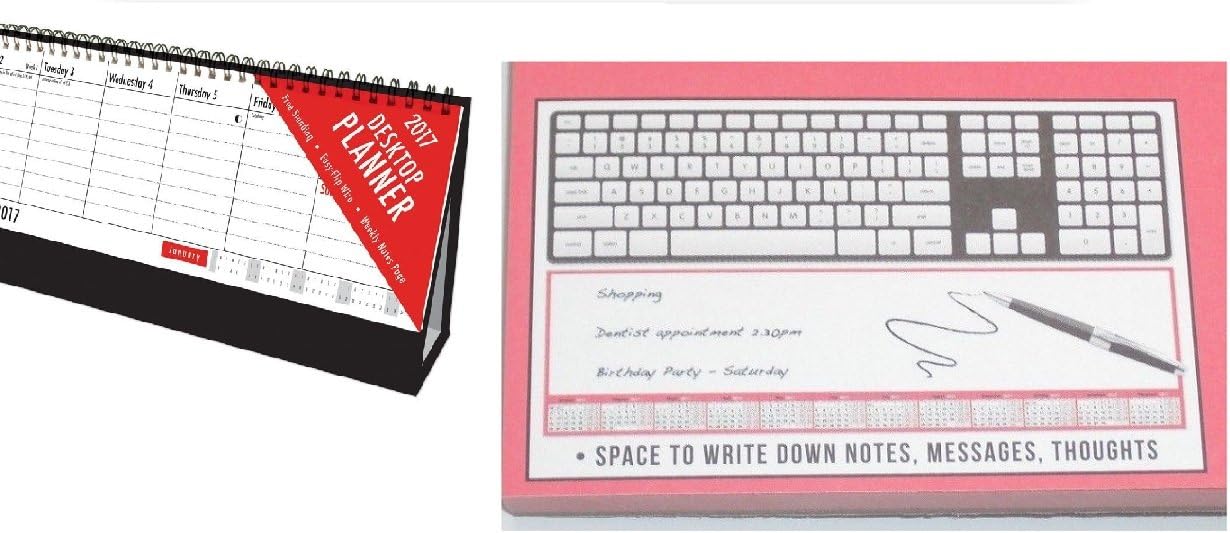 2017 DeskTop Flip Calendar and Free Keyboard Jotter Calendar Amazon