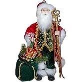 Kurt Adler 18-inch Santa with Gift Bag & Scepter Table Piece