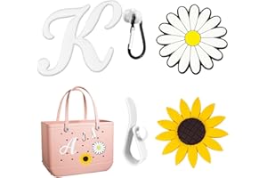 YRAKOZIN 5 PCS Letter Charms Compatible with Bogg Bag Accessories, PVC Rubber Insert for Beach Tote Bag Decoration