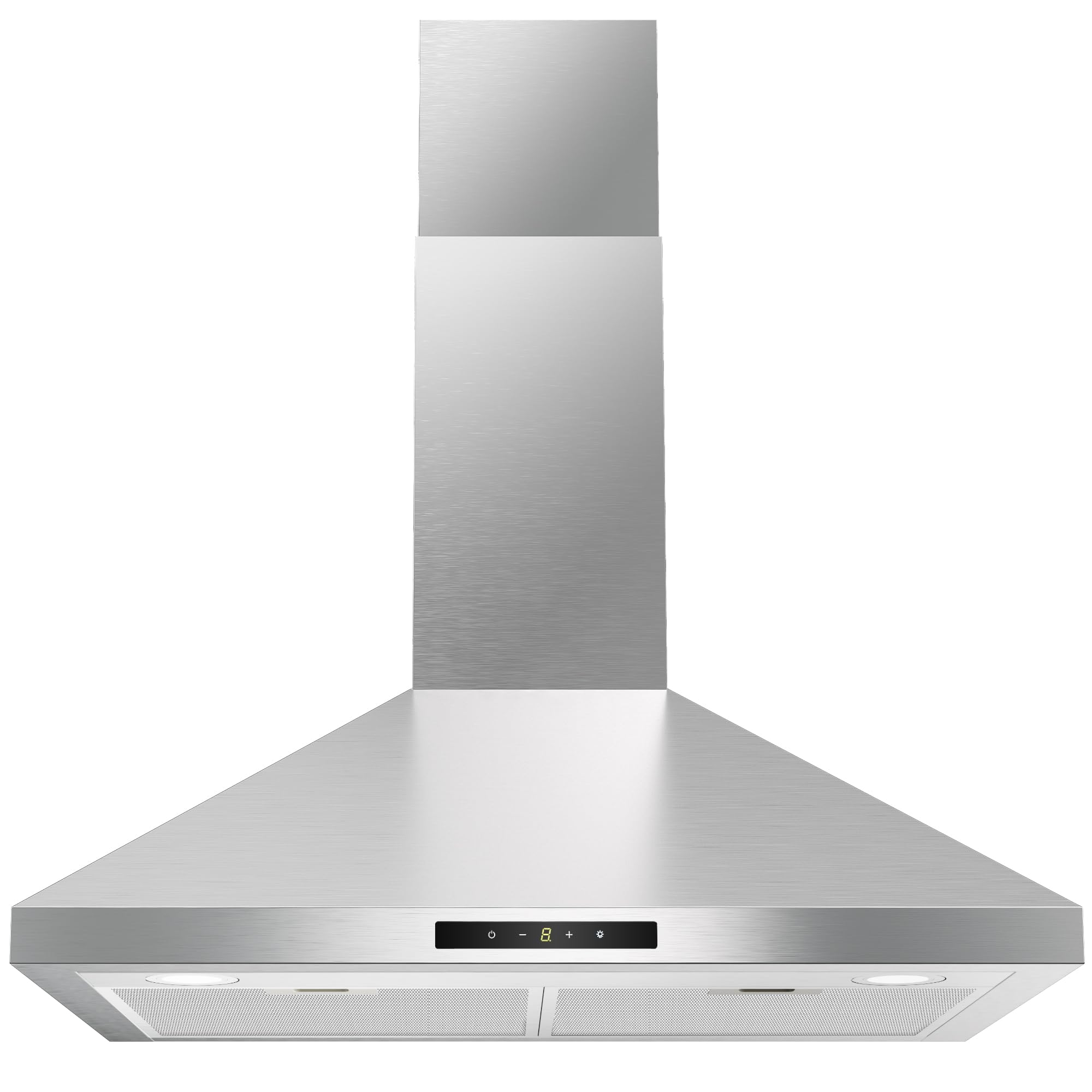 Photo 1 of ***DAMAGED - BENT - INCOMPLETE - POWERS ON - UNABLE TO TEST FURTHER - SEE PICTURES***
Euhomy Wall Mount Range Hood 30 inch, Range Hood 450 CFM, Vent Hood with 3 Speed Exhaust Fan and 2 2W LED Light, Soft Touch Panel, 2 Washable Filter, Stainless Steel