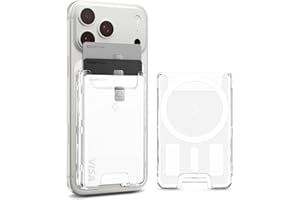Spigen for MagSafe Wallet, Holds 3 Cards, Compatible with iPhone 17/16/15/14/13/12, Pixel 10 Series, MagSafe-Case, Pixelsnap, and Plaud Note, Transparent Card Holder - Crystal Clear