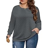 DOLNINE Womens Plus Size Sweatshirts Winter Oversized Pullovers Blouses Fall Casual Crewneck Long Sleeve Tops