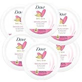 Dove Nourishing Body Care, Face, Hand, and Body Beauty Cream for Normal to Dry Skin Lotion for Women with 24-Hour Moisturization, 6-Pack, 5.07 Oz Each Jar