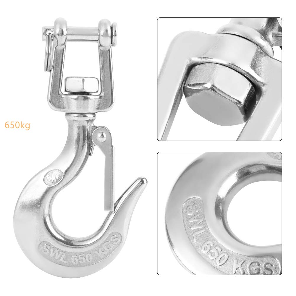 Lifting Hooks, Swivel Hook Safety Hook 304 Stainless Steel Swivel