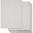 96 Sheets Grey Parchment Paper for Certificates, Resumes, Diplomas, 90 GSM Textured Stationary, Printer-Friendly - Gray Papers for Printing (8.5 x 11 inch)