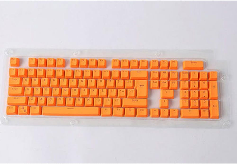 hudiemm0B Mechanical Keyboard Doubleshot PBT Spacebar 104 Keycap Backlit for Cherry MX Orange