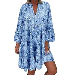 YongANs Tunic Tops Dress for Women 3/4 Sleeve Plus