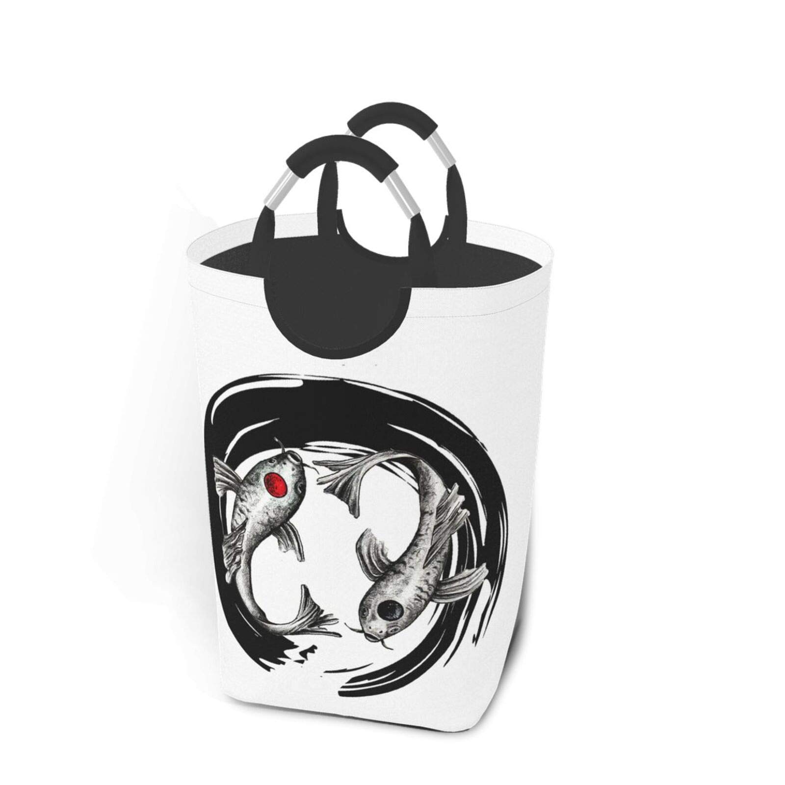 Koi Fish Yinyang Dirty Clothes Pack Laundry Hamper Storage Box, Wear-Resistant And Waterproof, For F