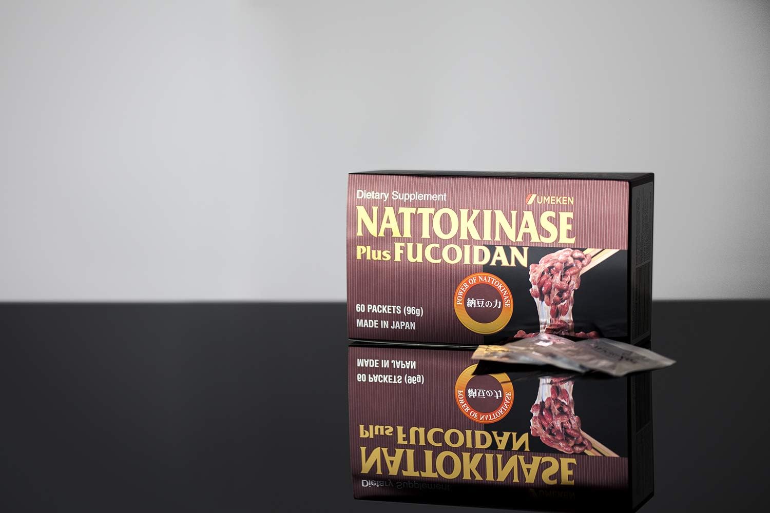 Umeken Nattokinase Plus Fucoidan, 2 Month Supply- 2500FU Natto, 87mg of Fucoidan. Packets, Ball Form. 60 Packets. Made in Japan.: Health & Personal Care