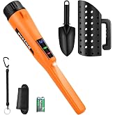 Dmyond Metal Detector Pinpointer &amp; Accessories, Full Waterproof, 3 Modes | Handheld Pin Pointer Wand for Adults &amp; Kids, Includes Sand Sifter Scoop and Shovel for Beach Digging, Treasure Hunting