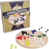 All Natural Wood Chinese Checkers with Wooden Marbles by Brybelly (1-Pack)