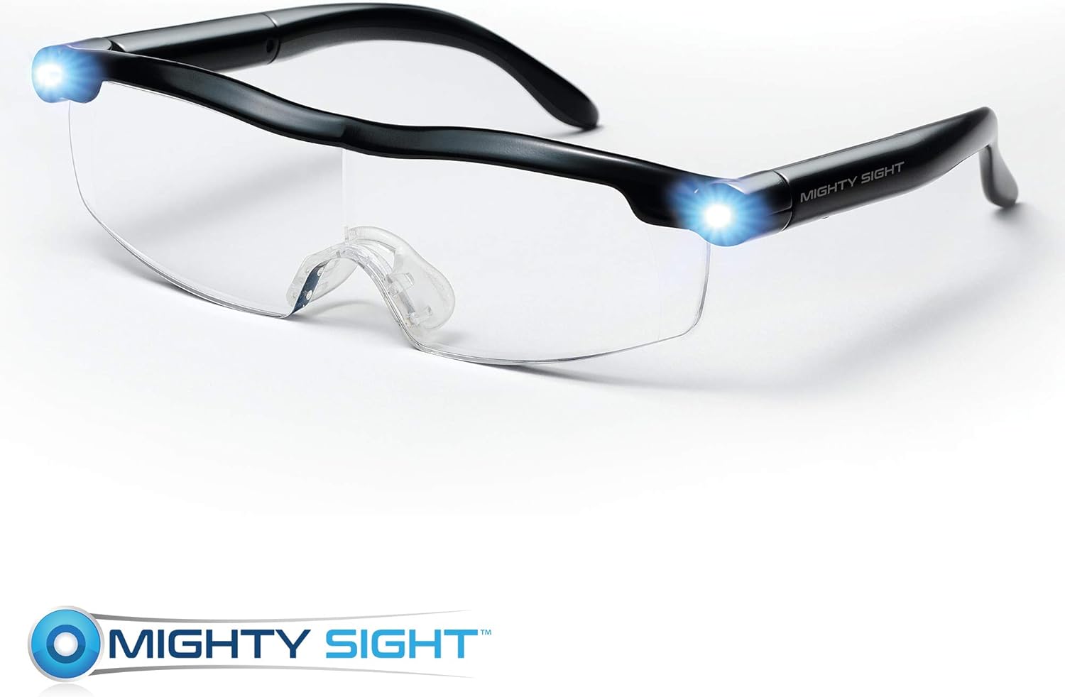 Mighty Sight Magnifying Glass with LED Light & Travel Case - Magnifying Glasses for Close Work - Computer Glasses for Women, Men's Reading Glasses, Eye Glasses with Work Light - As Seen on TV: Clothing
