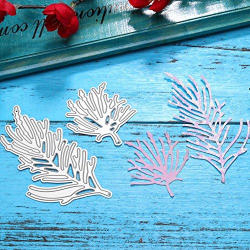 Whitelotous 2pcs Seaweed Die Cut Cutting Dies Stencils Embossing DIY Craft for Scrapbook Photo Album Paper Cards Gift