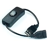JBtek Male to Female USB Cable with ON/Off Switch | Easy Start/Reboot, Raspberry Pi Compatible, Arduino Compatible