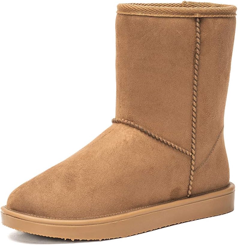 DKSUKOWomen's Winter Faux Fur Warm Classic Mid-Calf Waterproof Snow Boots UK 3-9