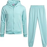Real Love Girls Sweat Suit Set - 2 Piece Soft Fleece Zip Up Hoodie and Jogger Sweatpants for Girls (Sizes:7-16)