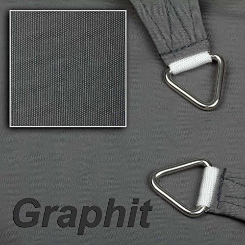 hanSe Brand Sunsail Pram Shade 100% Polyester Waterproof Triangle 3x3x3 m Graphit