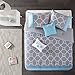 Intelligent Design Clara -All Seasons Comforter Set -5 Piece - Blue - Geometric Pattern - Full/Queen Size - Includes 1 Comforter, 2 Shams, 2 Decorative Pillows - Ideal For Guest Room