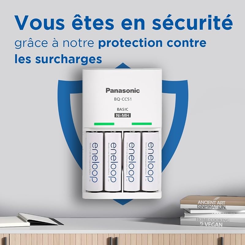 Chargeur eneloop Basic pour 2 ou 4 Piles Ni-MH AA/AAA. Nouvelles Fonctions