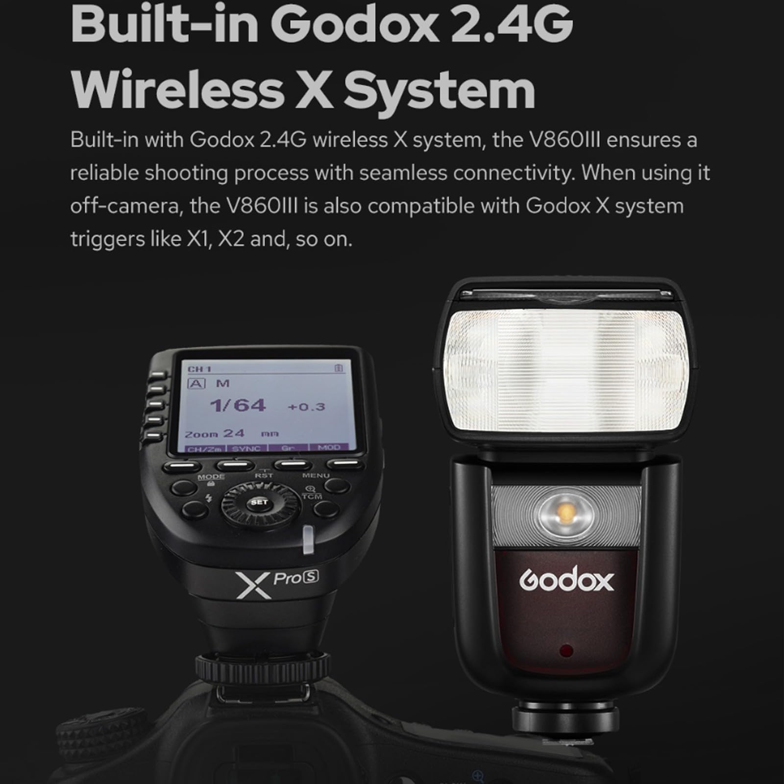 Godox V860III-C Flash for Canon Camera Flash Speedlite 7.2V/2600mAh Li-ion Battery, 2.4G Wireless HSS 1/8000 1.5s Recycle Time 10 Levels LED Modeling Light for Canon (Upgraded V860II-C)