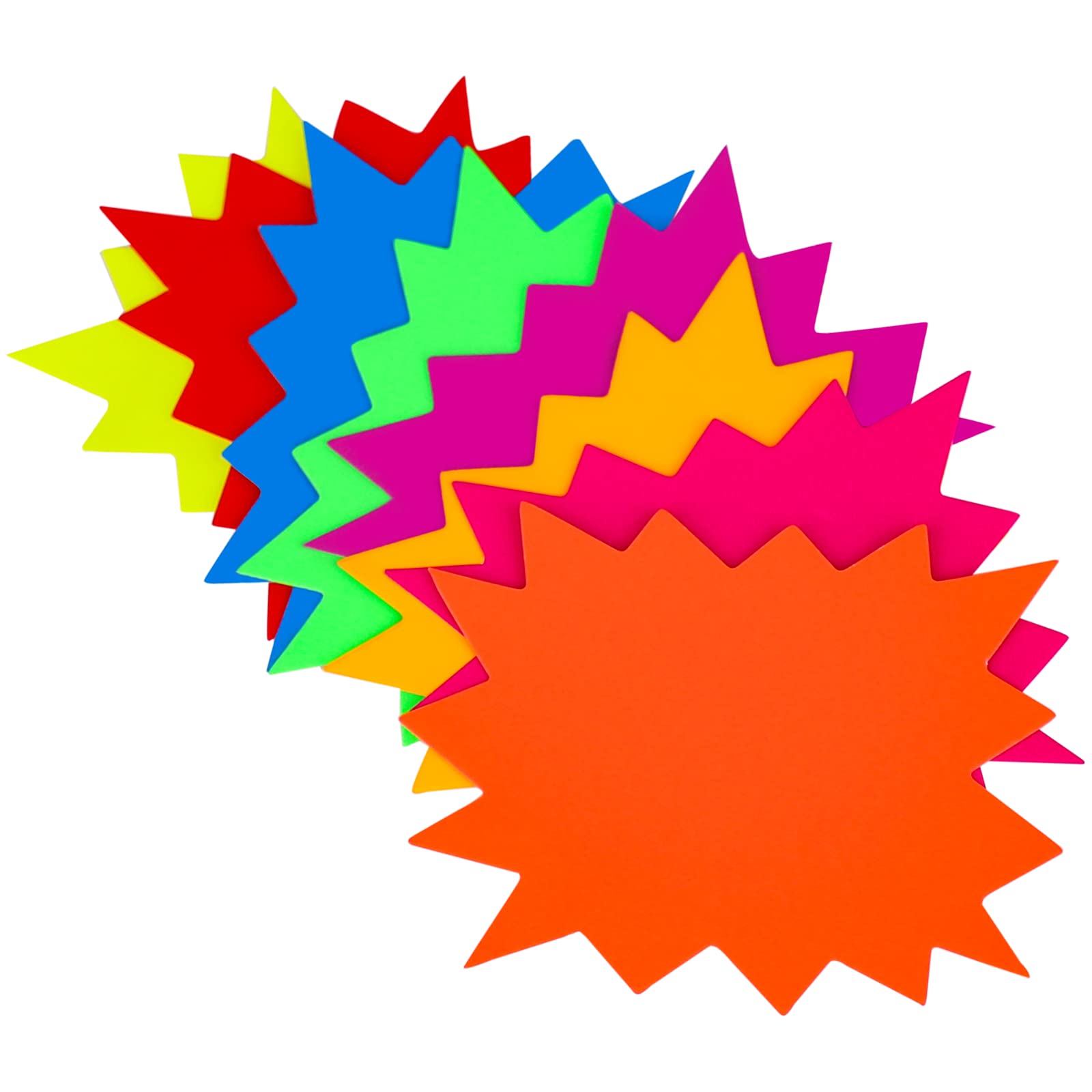 YWFAFO 400pcs Retail Sale Signs,Sales Price Label Tags,Sale Signs Paper for Retail Store,Fluorescent Neon Paper Starburst Signs, (3.6 x 2.8 inch（400pcs))