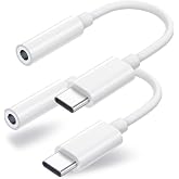 Duyasurs 2 Pack USB C to 3.5mm Headphone Jack Adapter, USB C to Aux Audio Dongle Cable Cord Compatible with iPhone 17/16/15 Pro/15 Pro Max, iPad Pro, MacBook, Samsung S21-24, Pixel 7/6/5