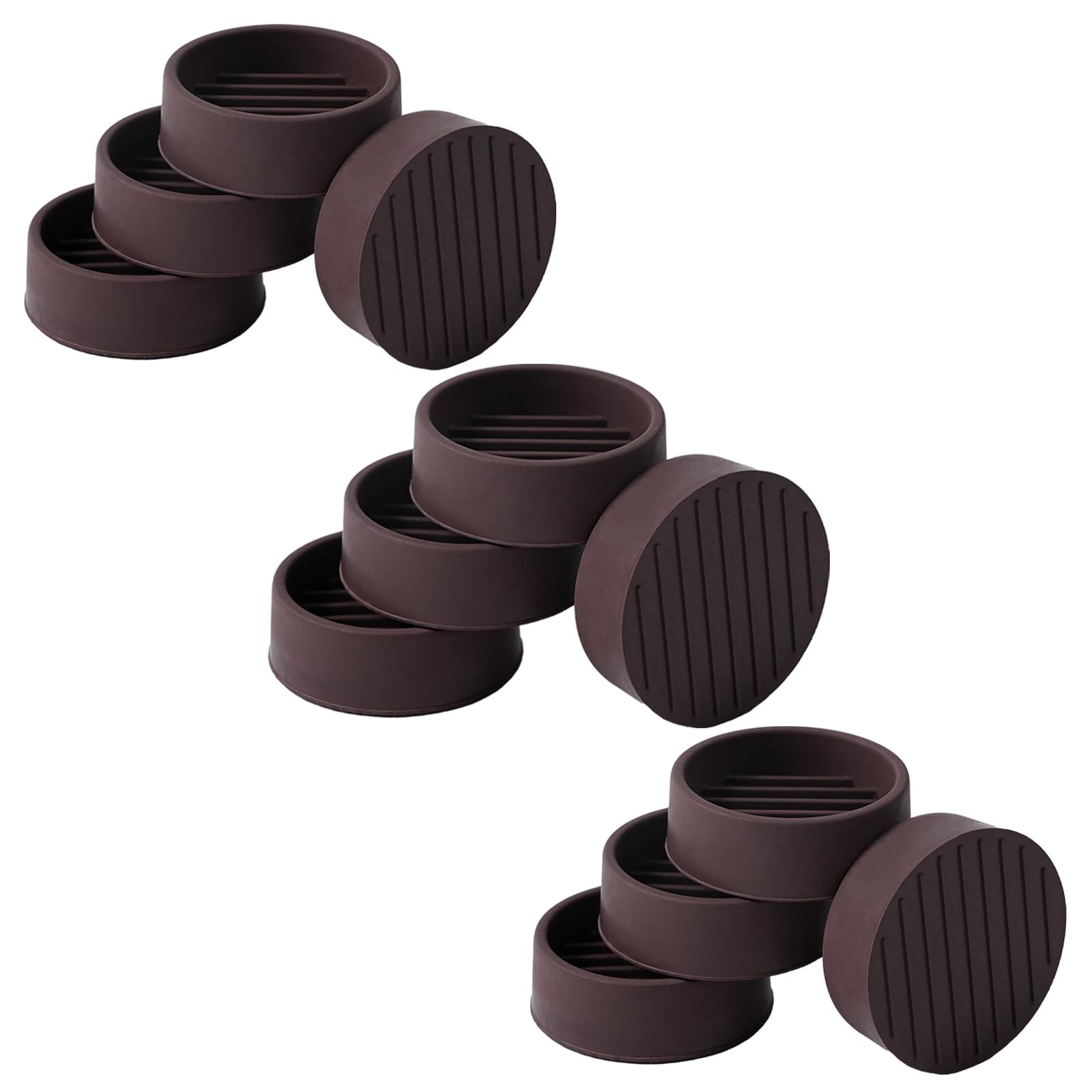 Photo 1 of 1.5x1.5 Round Rubber Furniture Caster Cups, Anti-Sliding Furniture Pads Bed Stopper Floor Protectors with Grip - Protect Any Flooring