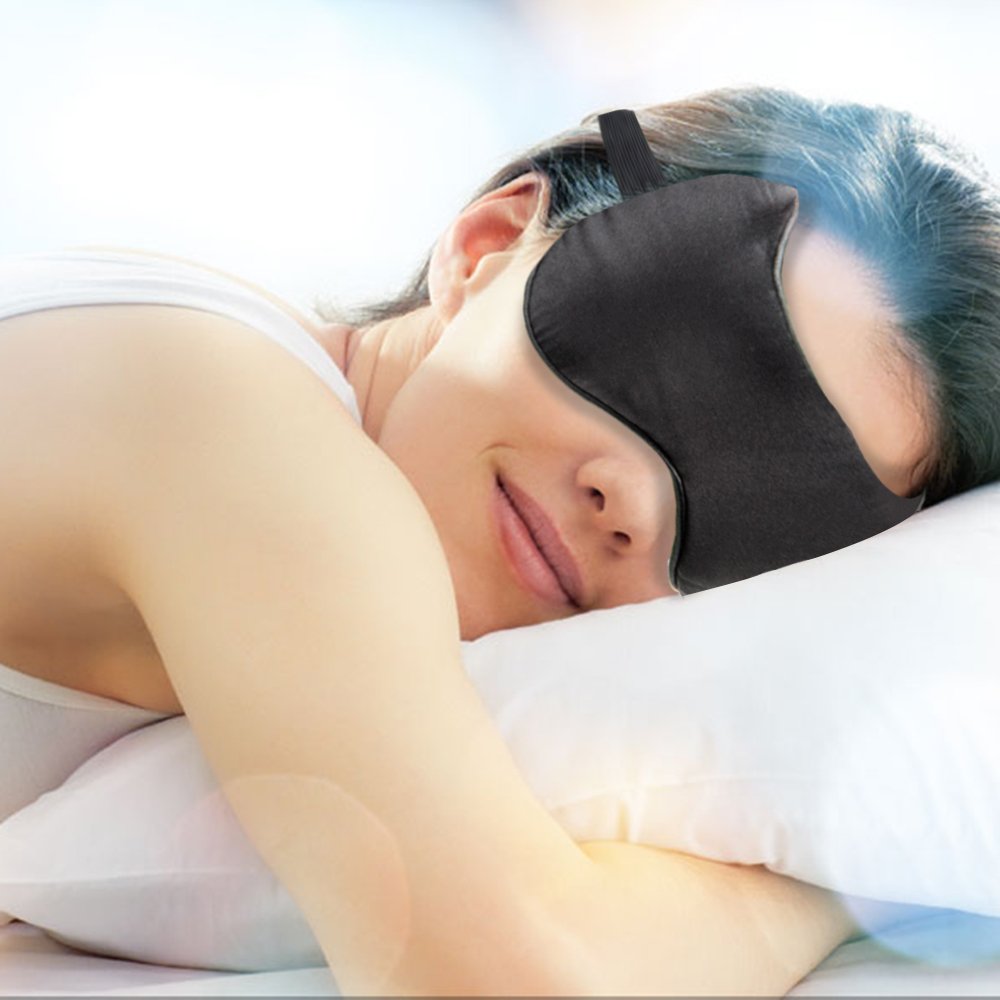 Cute Silk Eye Mask Ultra lightweight & Comfortable Sleep Mask - Great for Travel, Nap, Shift Works