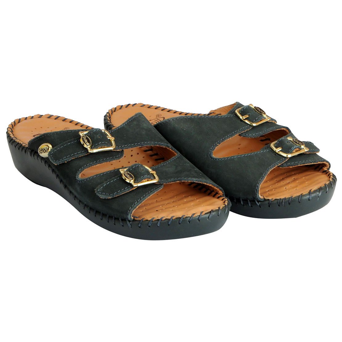 dr.scholls women's premium leather buckle sandals