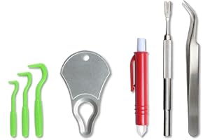 Otunrues Tick Remover Tool Kit, Stainless Steel Tick Tweezers + Remover Tick Key Portable, 4 Pack Quick & Safe Tick Removal Tools Kit for Dogs Cats Humans