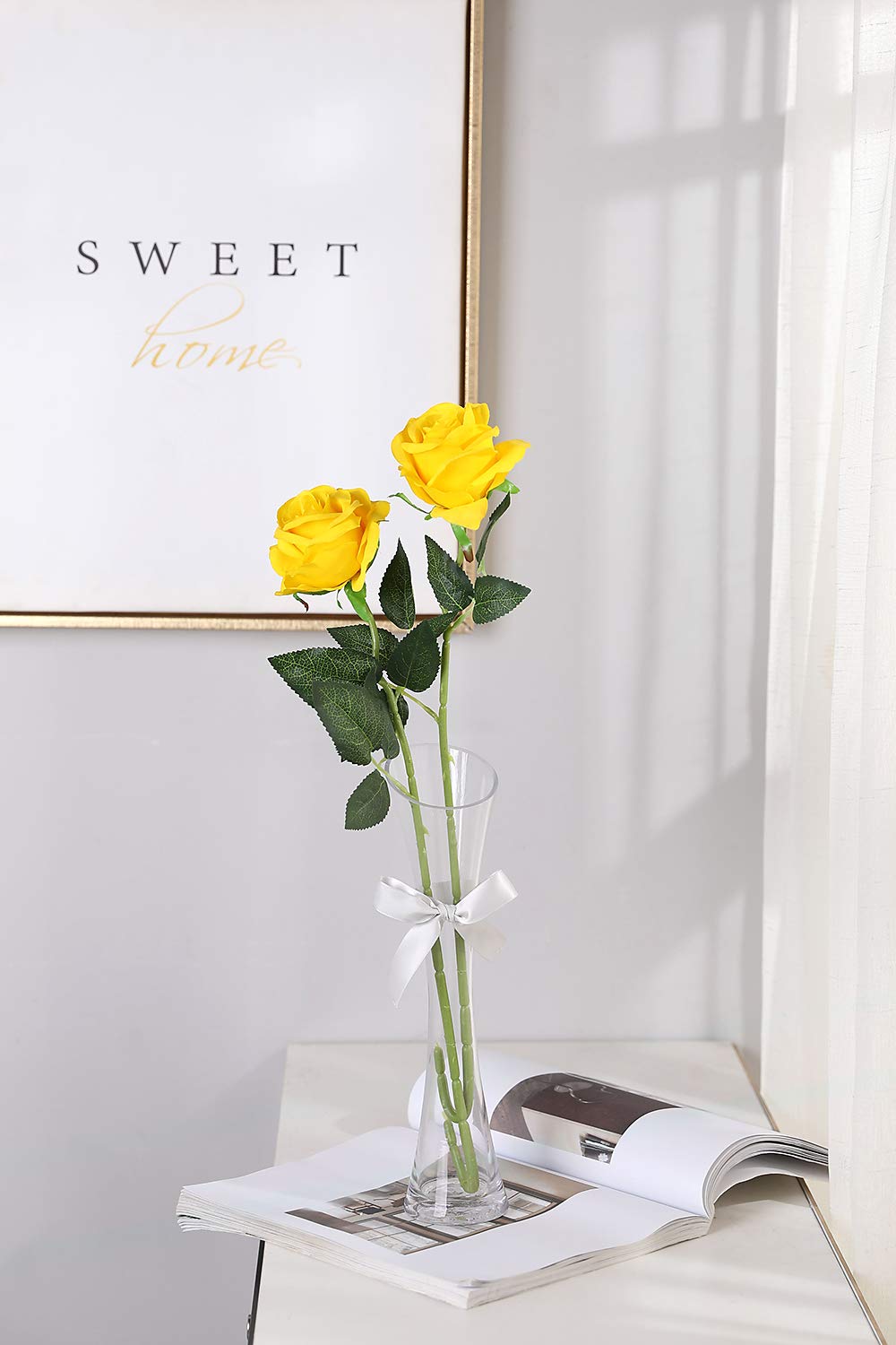 Artificial Flowers Veryhome Artificial Flowers Silk Roses Real Touch Bridal Wedding Bouquet For Home Garden Party Floral Decor 10 Pcs Black Home Kitchen