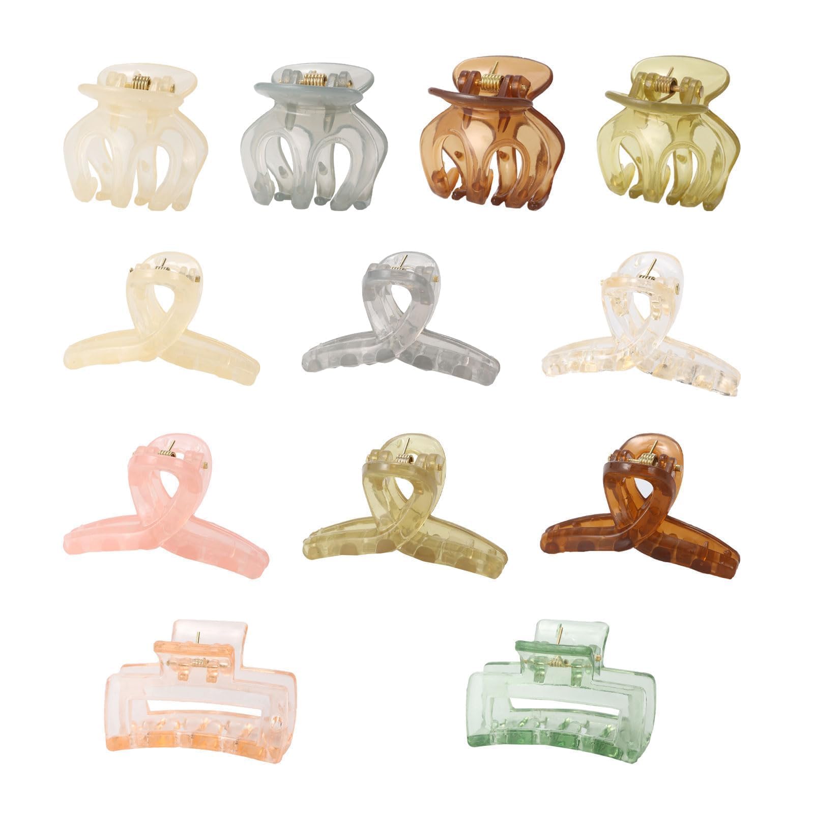 Photo 1 of 12pcs Jelly Small Hair Clips,Butterfly Rectangle Octopus Small Hair Claw Clips for Thin/Medium,Jaw Clips Nonslip Clips Hair Accessories for Women