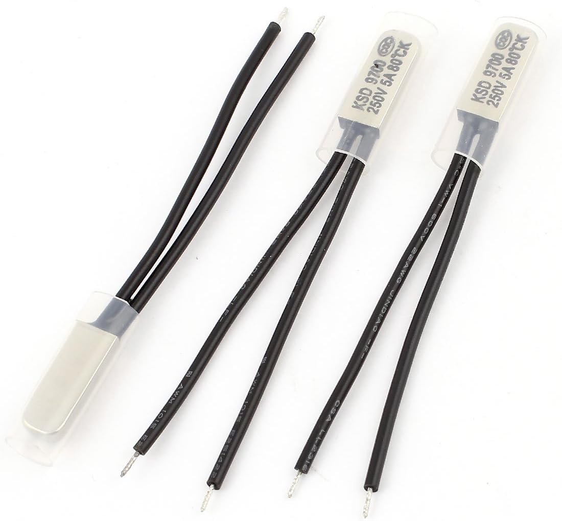 Sourcing Map 2x Temperaturschalter 80°C NC - Bimetall Thermostat 5A 250V - Normalerweise Geschlossen