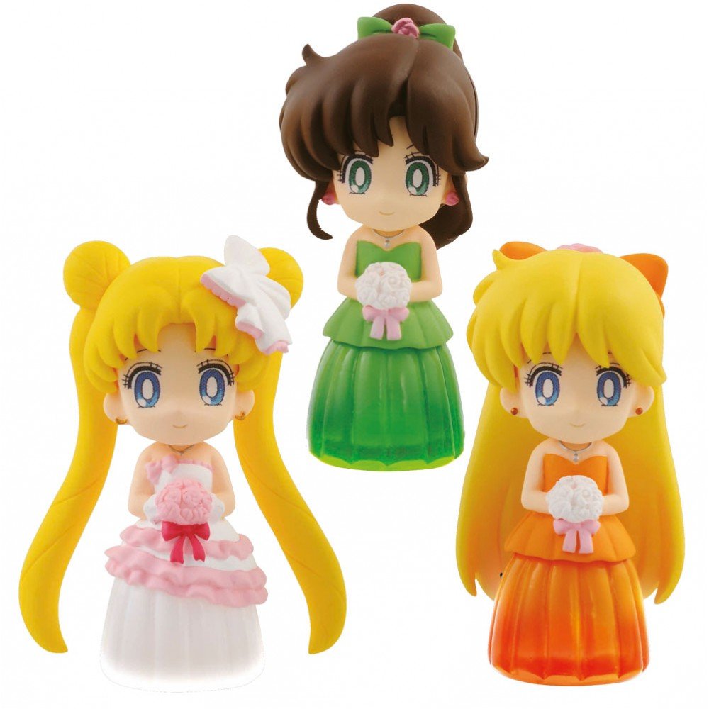 Banpresto - Figurine Sailor Moon - Set de 3 figurines Clear Colored Sparkle Dress Vol.2 Serenity / Venus / Jupiter 6cm - 3296580259465