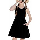 J·E Sterguard Girls Dresses with Pockets, Girl Skater Dress for Girls 4t-14， Cotton Sleeveless Party Casual Clothes