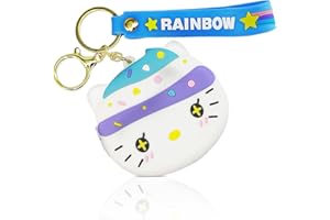 WSHLLLFC Kawaii Coin Bag Coin Pouch Keychain Cartoon Animal Silicone Coin Purse Cute Coin Pouch Accessories for Girls Handbag Car Pendants (B)