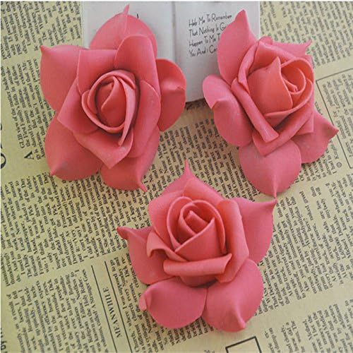 HJFF-10-500pcs 6-7cm Flowers Colorfast Roses For Wedding Centerpieces Bridal Bouquet ,20pcs,Red