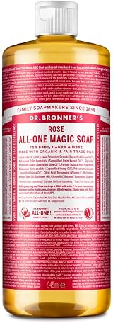 Dr. Bronner's Rose Pure-Castile Liquid Soap 946ml Organic Oils 18-in-1