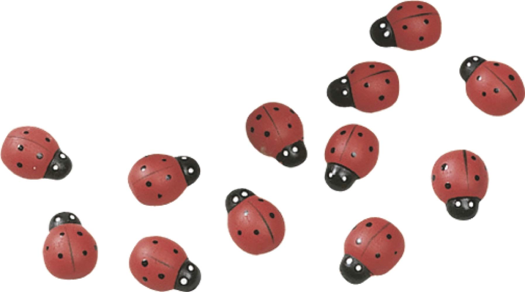 Knorr Prandell 8029245 2 cm 12-Piece Decoration Ladybirds, Red