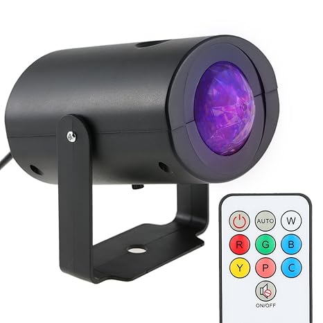 Lixada 9W Mini RGB Water Wave Ripple Effect LED Stadiums Licht, Geschwindigkeit Einstellbar/7 Farben Lampe mit IR Remote, Sup