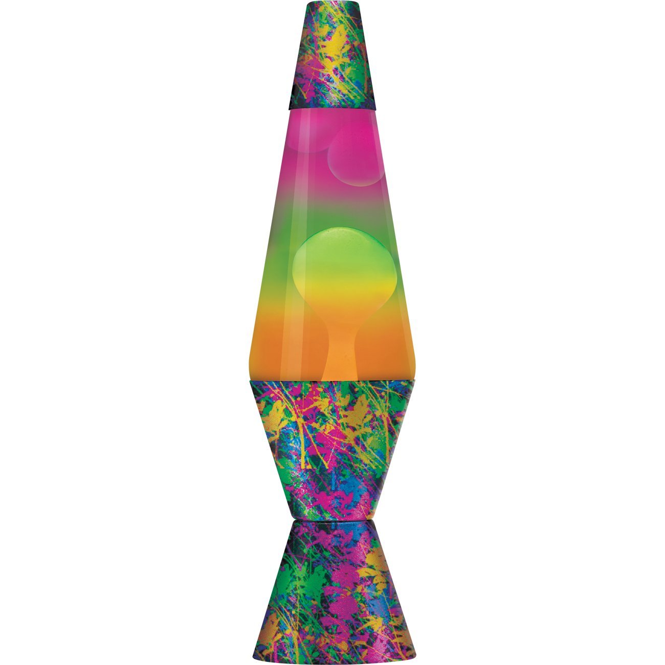 Lava Lite 2142 Colormax, White Wax, Clear Liquid, Tri-Colored Globe and Paintball Decal Base