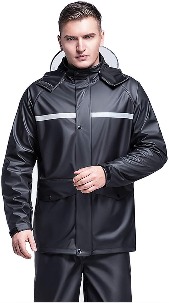 Chaqueta impermeable + pantalones para hombre, traje de lluvia con