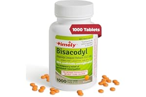 TIME-CAP LABS, INC. Timely Laxative Bisacodyl 5mg Tablets - Stimulant Laxatives for Constipation Fast Acting & Gentle - Overnight Constipation Relief for Adults - Compare to Active Ingredients in Dulcolax - 1000 Tablets