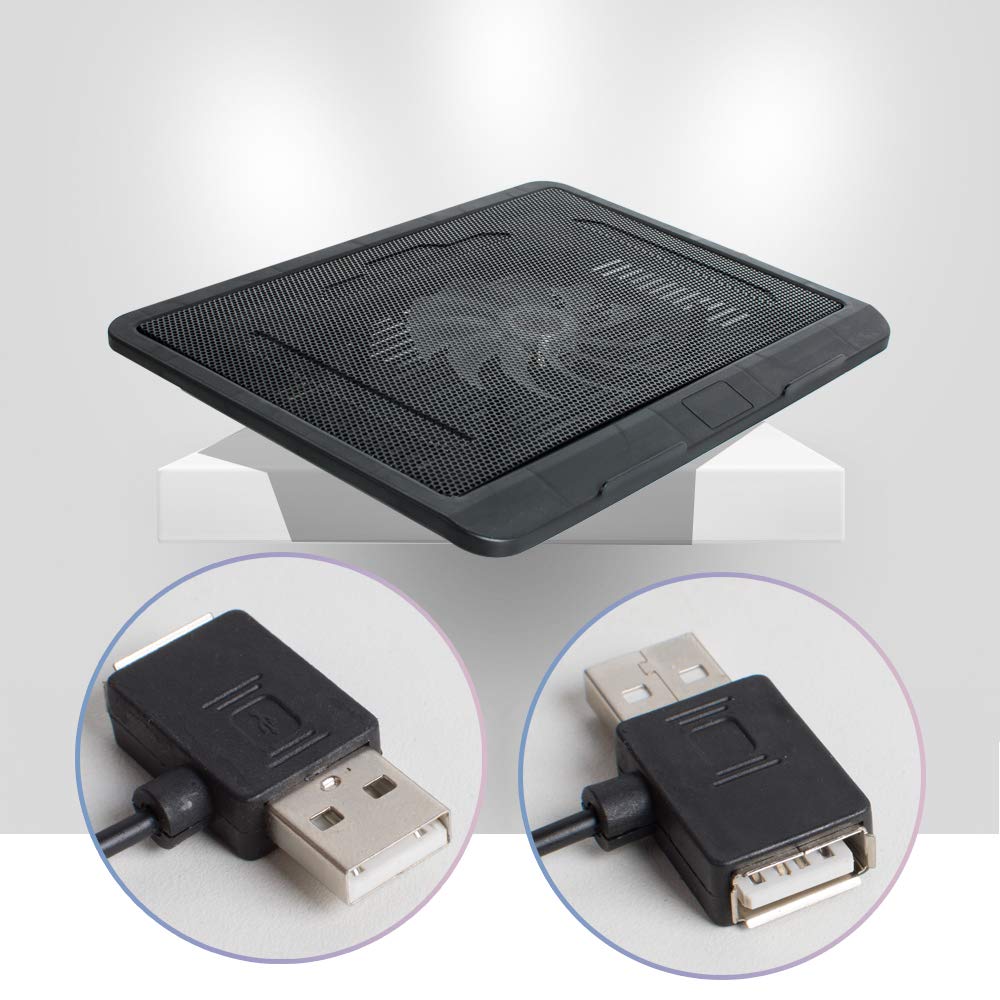 Silent Laptop Cooling Pad, ixaer 14-inch Ultra-Slim Quiet Laptop Notebook Cooler USB Powered Cooling Pad Computer Cooling Base with Oversized Fan