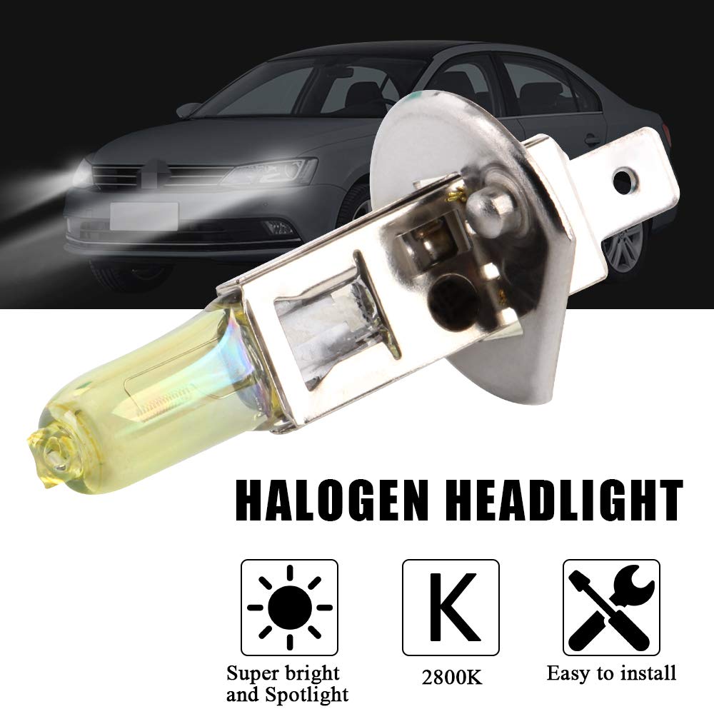 2pcs H4 100w Super Brillant Jaune Lumière 2800K Halogène au HID Ampoule