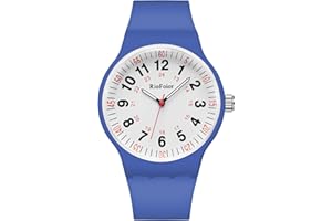 RioFoior Waterproof Analog Unisex Nurse Watch for Nurses,Nursing Students,Medical Professionals,Women,Men with Easy to Read Military Time Dials,Second Hand and 24 Hour,Soft Breathable Silicone Band.