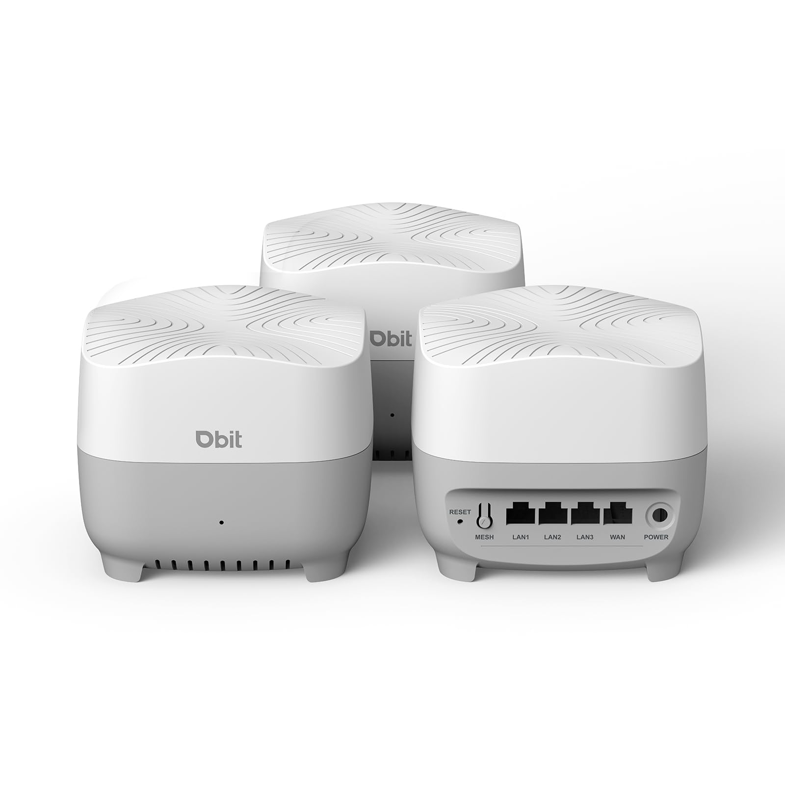 Photo 1 of DBIT AX1500 WiFi 6 Mesh Wi-Fi System | 5,600 Sq Ft Coverage & 120 Devices | Dual-Band, Seamless Roaming, Parental Controls | Replaces Wireless Router and Extender | 4 Gigabit Ports Per Unit (3-Pack)